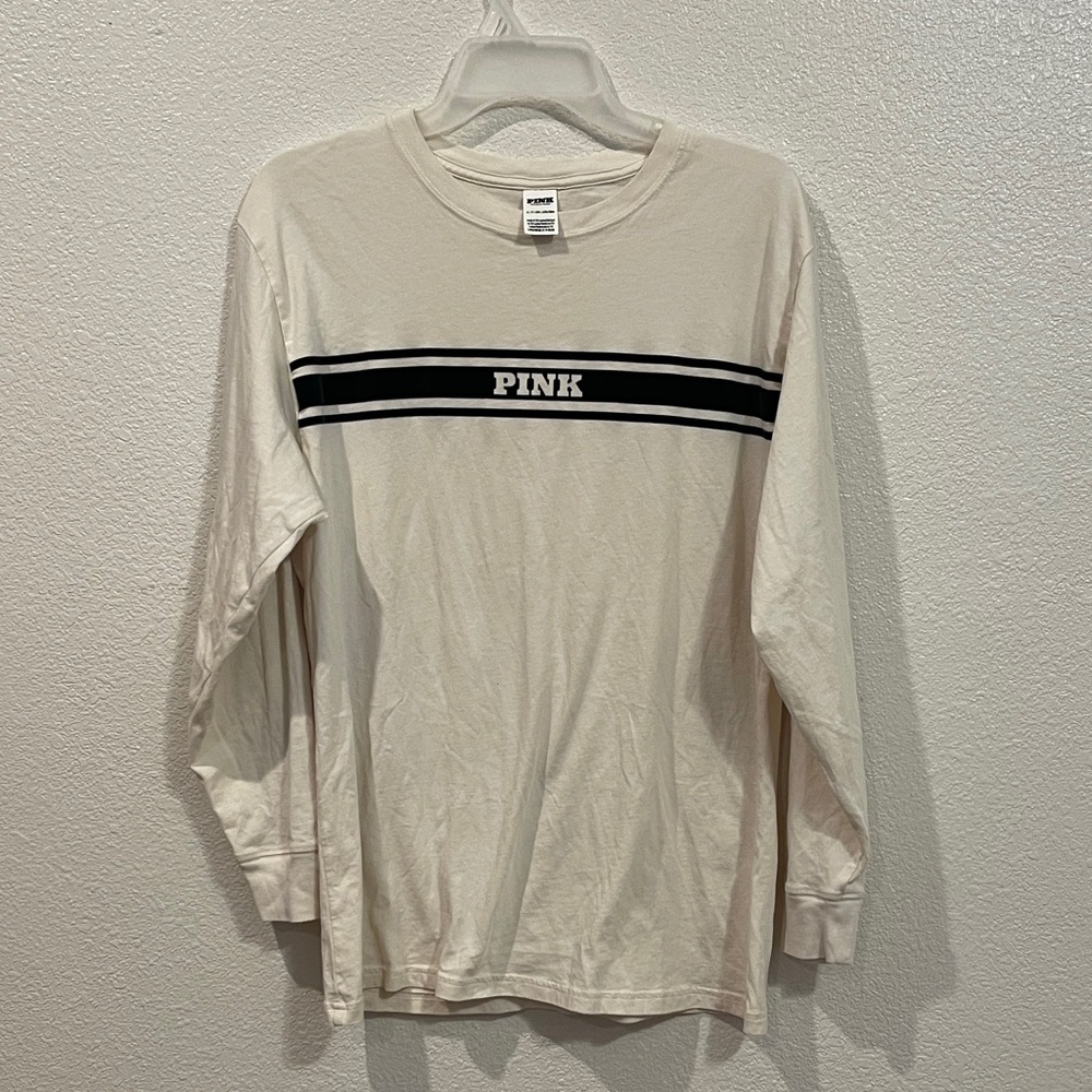 PINK Victoria's Secret Beige Long Sleeve Tee